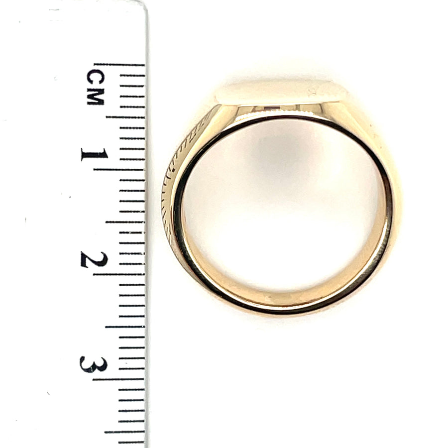 9ct Yellow Gold Signet Ring - Size P