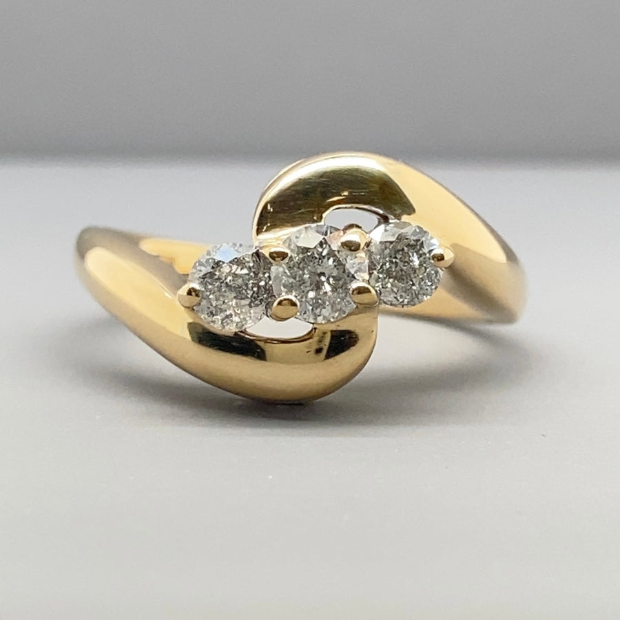 18ct Yellow Gold Diamond Ring (c. 1.00ct) - Size O