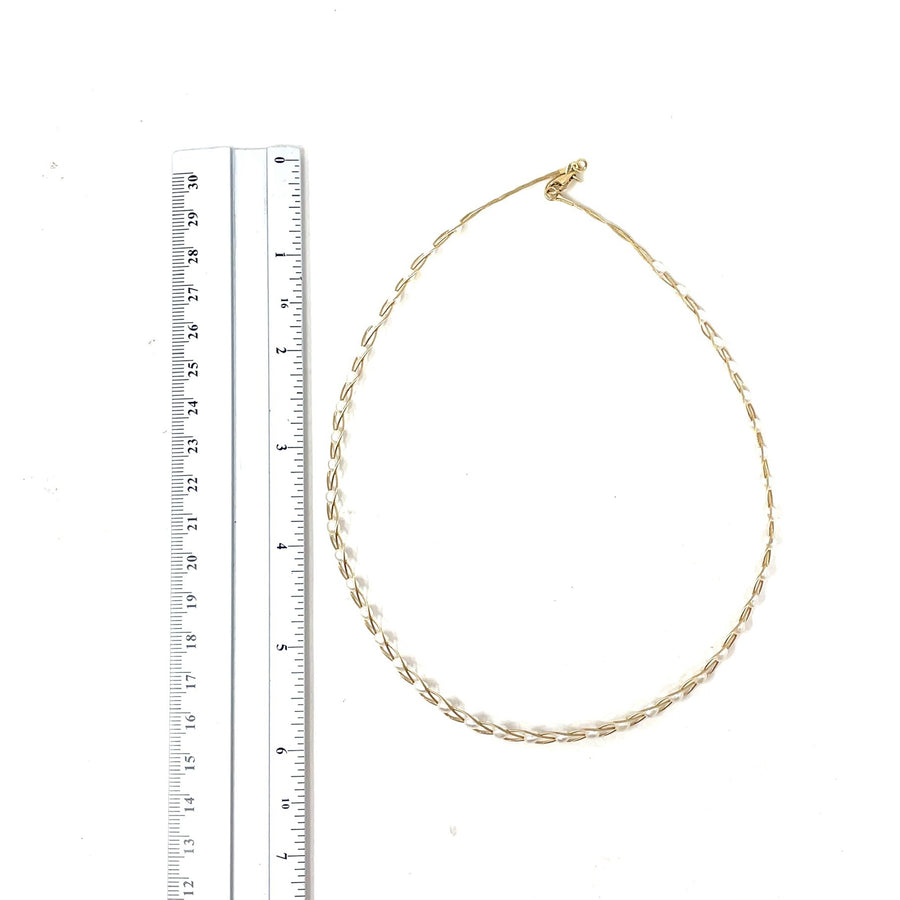 9ct Yellow Gold Cultured Pearl Necklet (12")