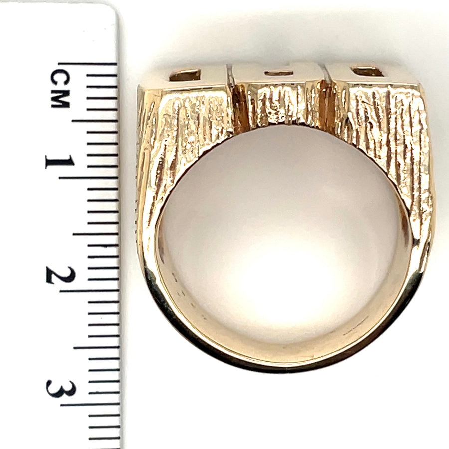 9ct Yellow Gold Dad Ring - Size T 1/2