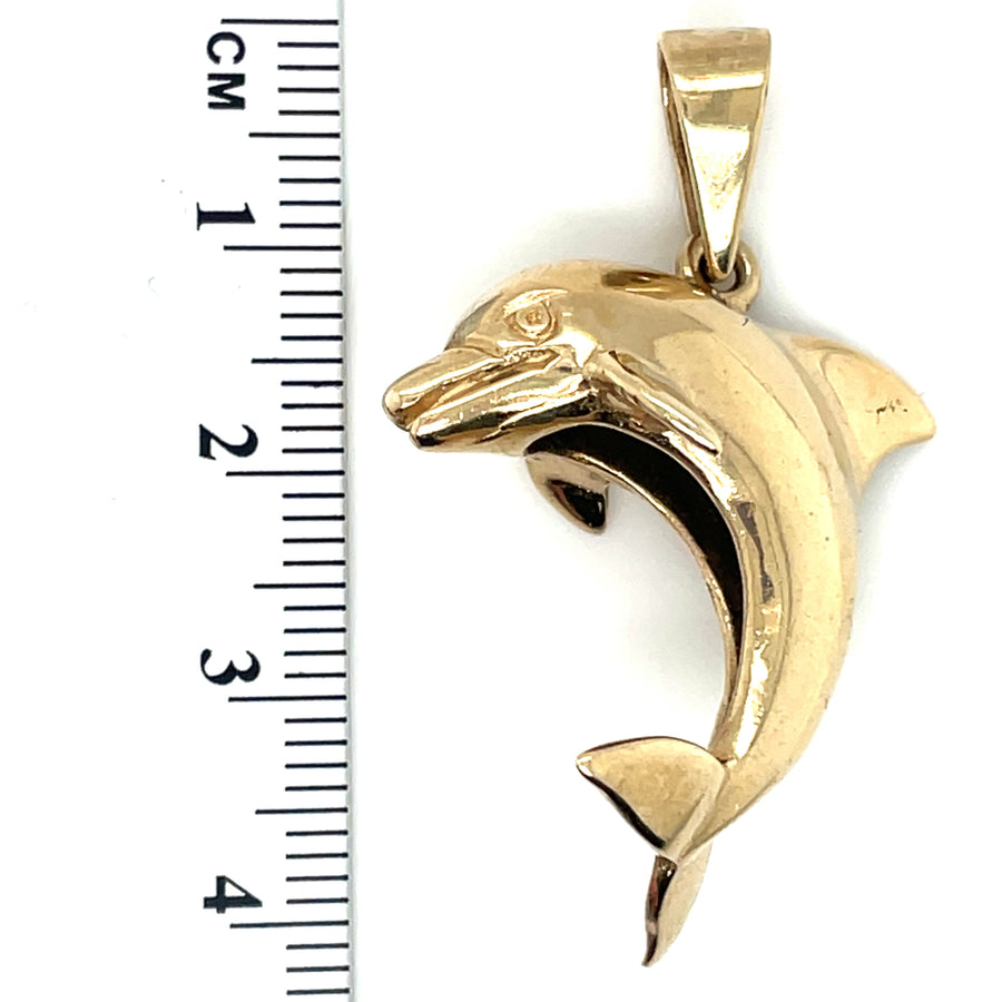 9ct Yellow Gold Dolphin Pendant