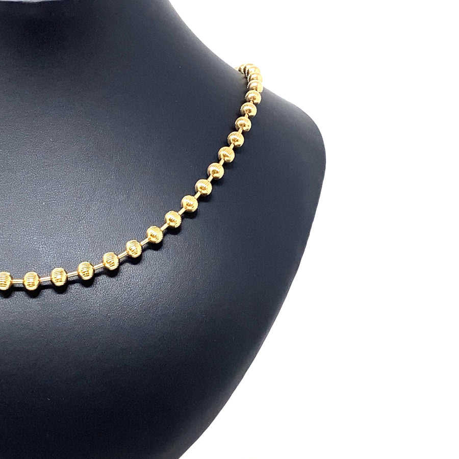 9ct Yellow Gold Ball Necklet (24")