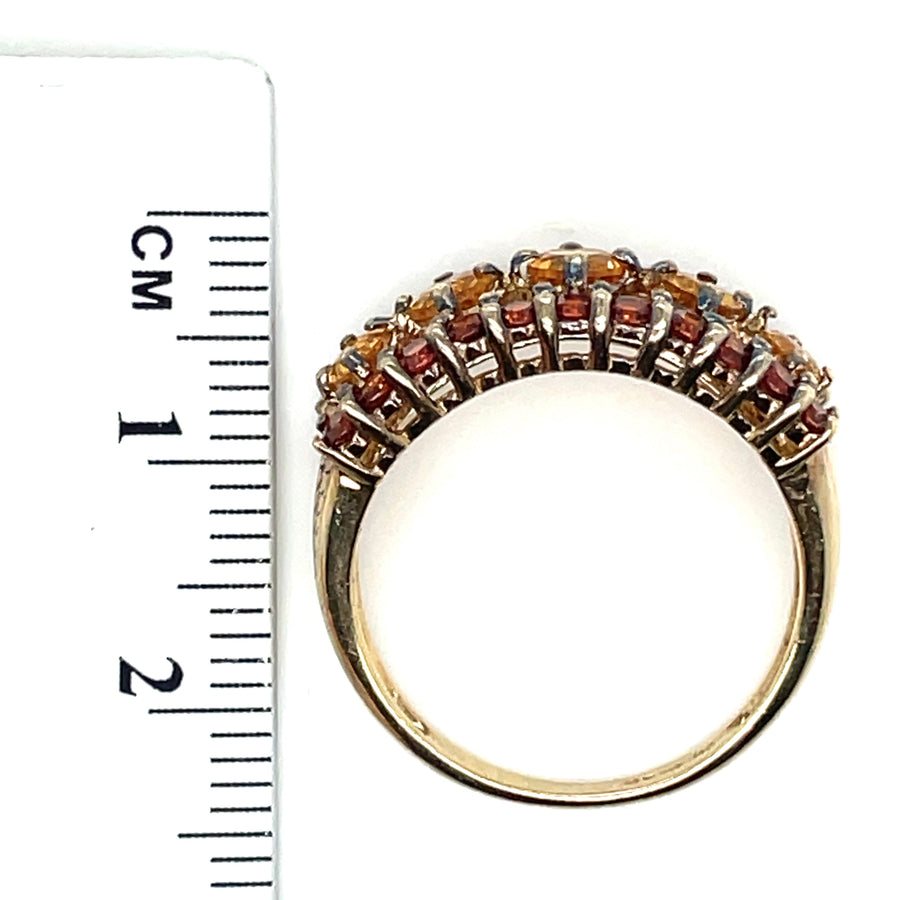 9ct Yellow Gold Amber Tourmaline Ring - Size N 1/2