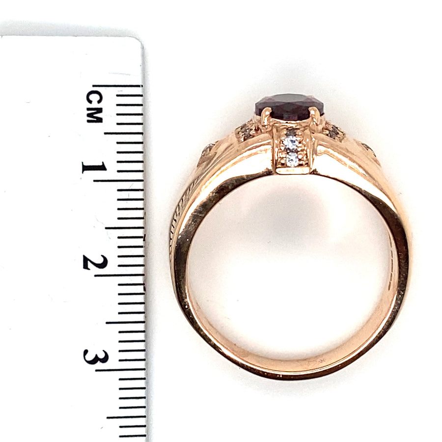 14ct Yellow Gold Synthetic Stone Ring - Size X