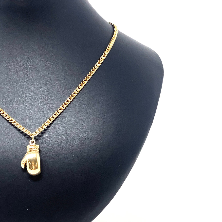 9ct Yellow Gold Boxing Glove Pendant and Chain (20")