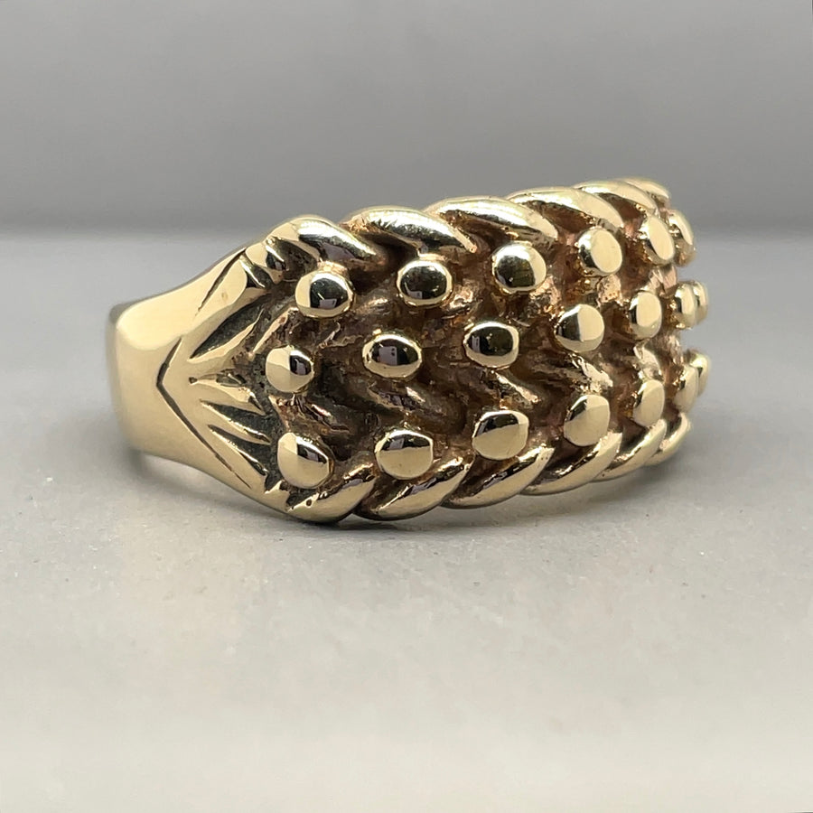 9ct Yellow Gold Keeper Ring - Size Z + 1