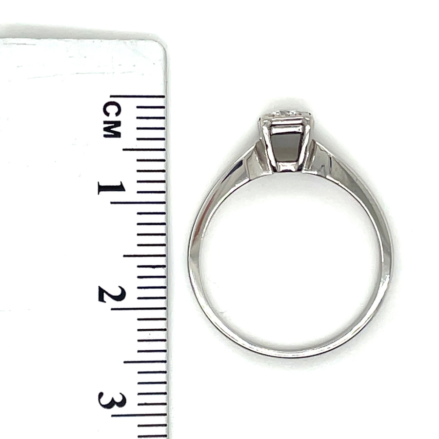 9ct White Gold Single Stone Diamond Ring - Size M