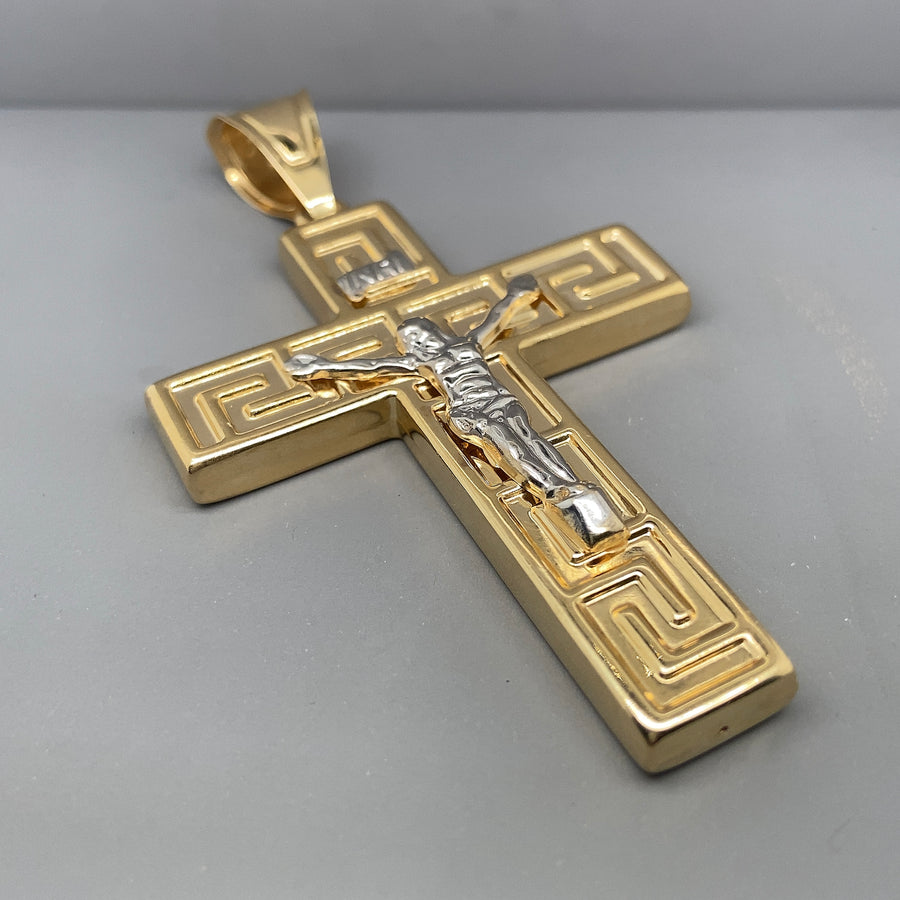 14ct Bi-Colour Crucifix Pendant