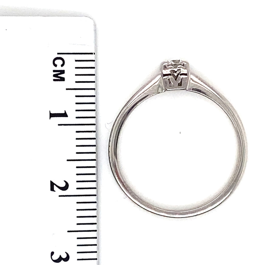 18ct White Gold Single Stone Diamond Ring (c. 0.20 - 0.25ct) - Size M