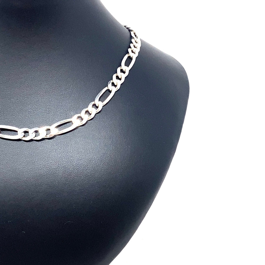 Sterling Silver Figaro Chain (19")