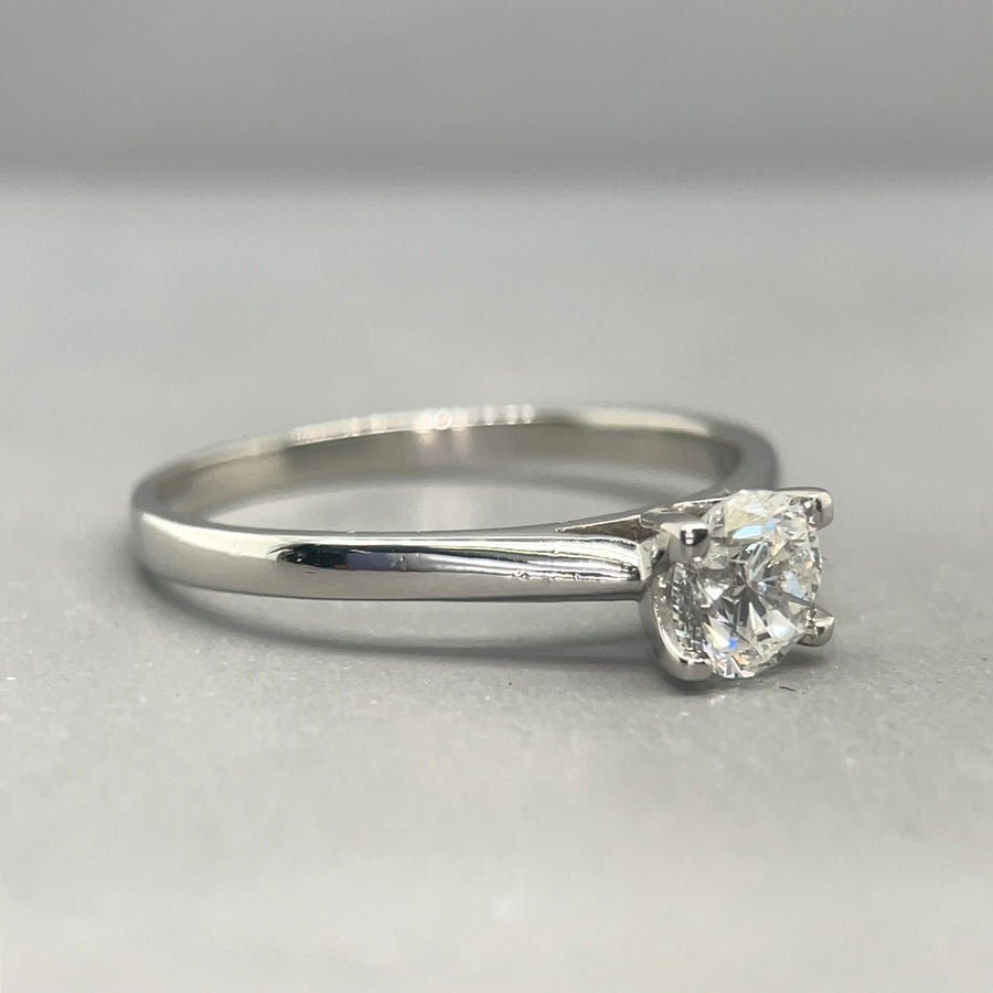 Platinum Single Stone Diamond Ring (c. 0.65ct) - Size Q 1/2