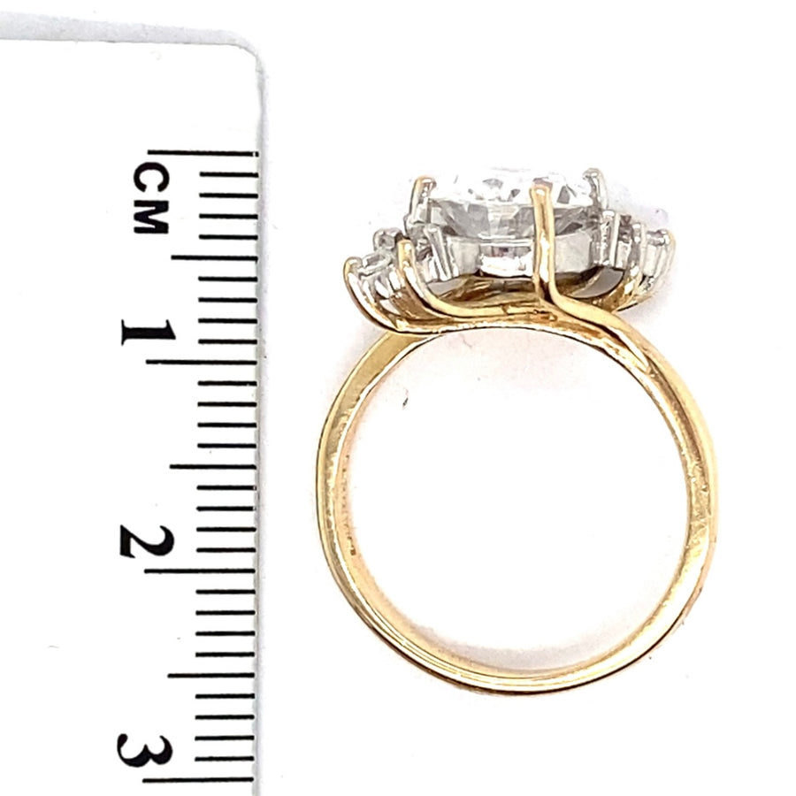 9ct Yellow Gold Cubic Zirconia Dress Ring - Size L 1/2