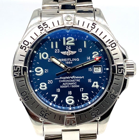 Pre-Owned Stainless Steel Breitling Superocean Watch (Gents)