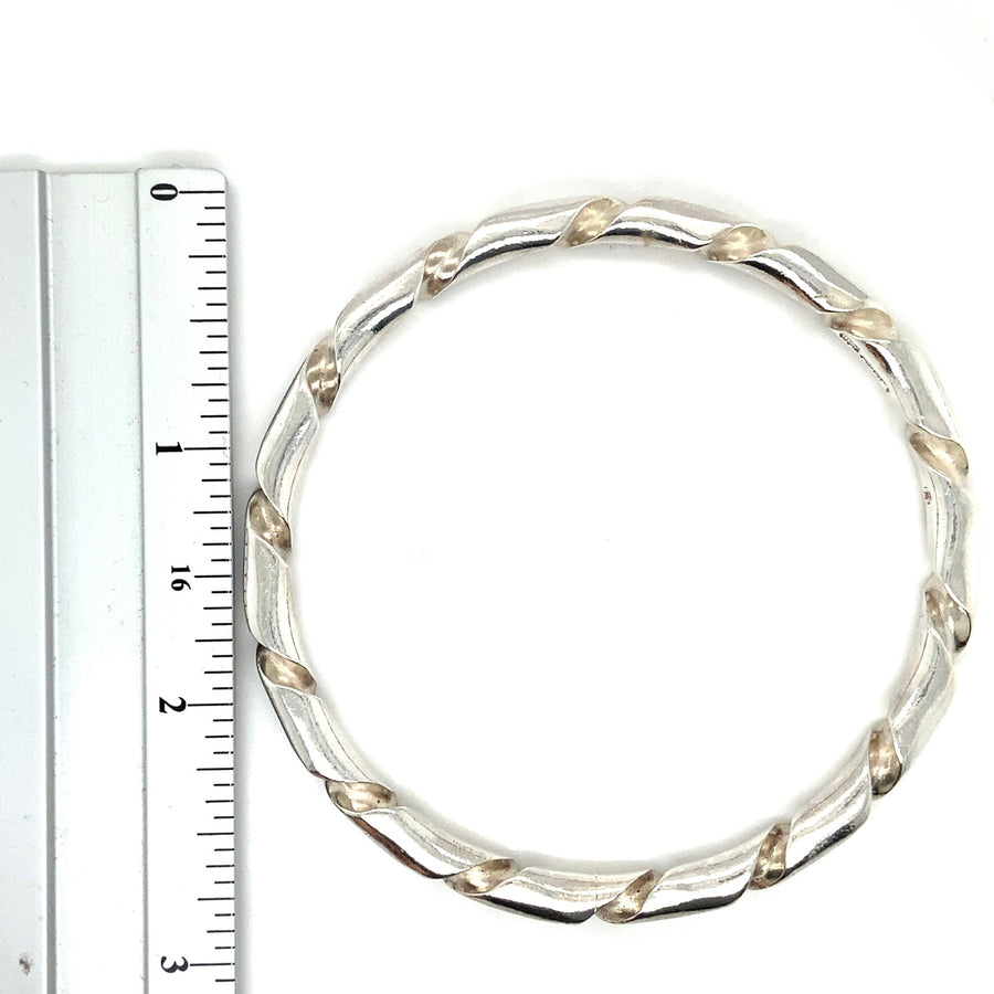 Sterling Silver Fancy Bangle