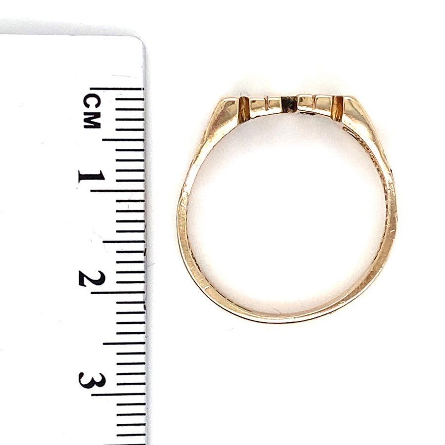 9ct Yellow Gold Mum Ring - Size S 1/2