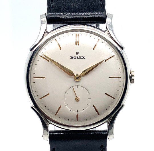 Pre-Owned Stainless Steel and Leather Vintage Manual Rolex (Gents)