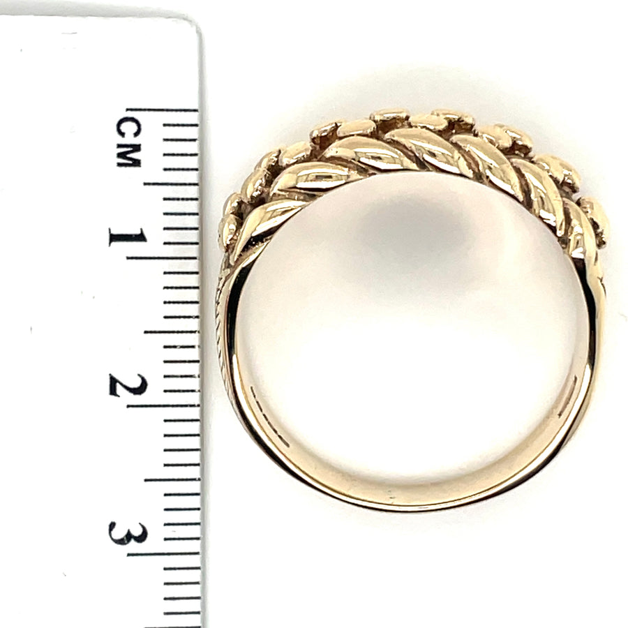 9ct Yellow Gold Keeper Ring - Size Z + 1