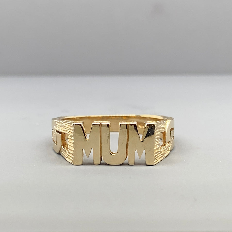 9ct Yellow Gold Mum Ring - Size Q