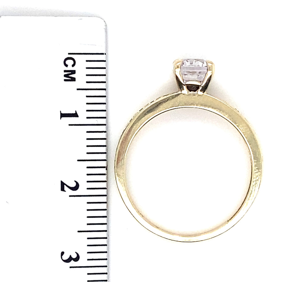 9ct Yellow Gold Cubic Zirconia Fancy Ring - Size O 1/2