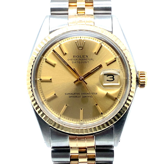 Pre-Owned 18ct Yellow Gold and Stainless Steel Bi-Colour Datejust Rolex (Gents)