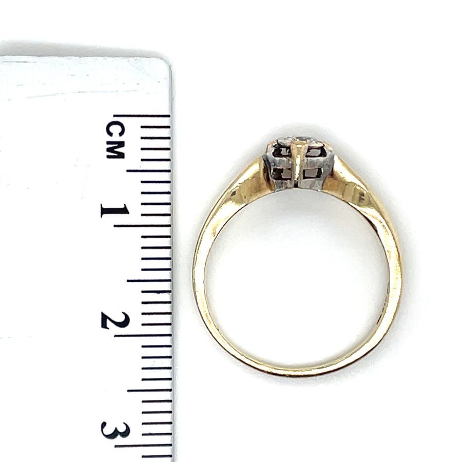 9ct Yellow Gold Single Stone Diamond Ring - Size L