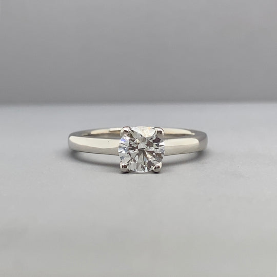 Platinum Single Stone Diamond Ring (c. 0.65ct) - Size J