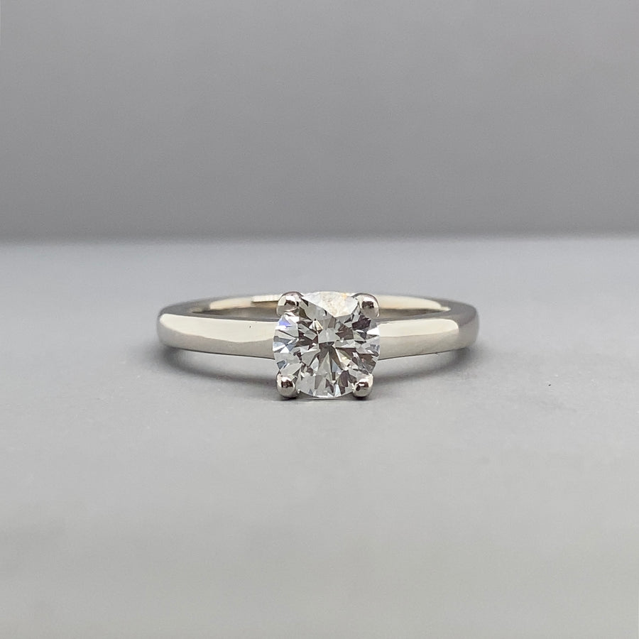 Platinum Single Stone Diamond Ring (c. 0.65ct) - Size J