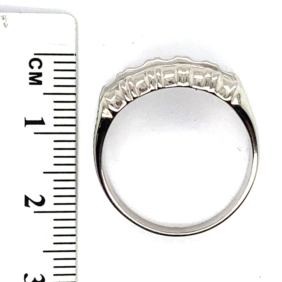 18ct White Gold Diamond Band Ring (c. 0.50ct) - Size Q