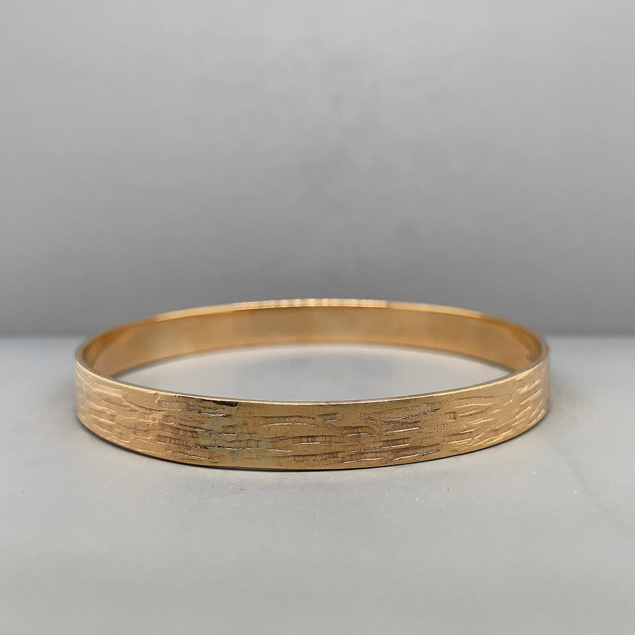 9ct Yellow Gold Textured Bangle