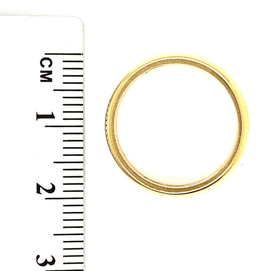 18ct Yellow Gold Band Ring - Size M