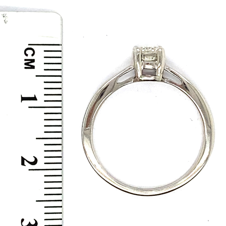 9ct White Gold Single Stone Diamond Ring (c. 0.50ct) - Size O