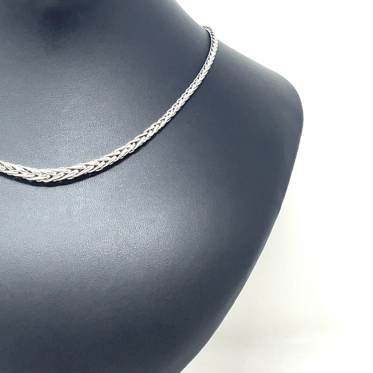 9ct White Gold Fancy Link Necklet (17")