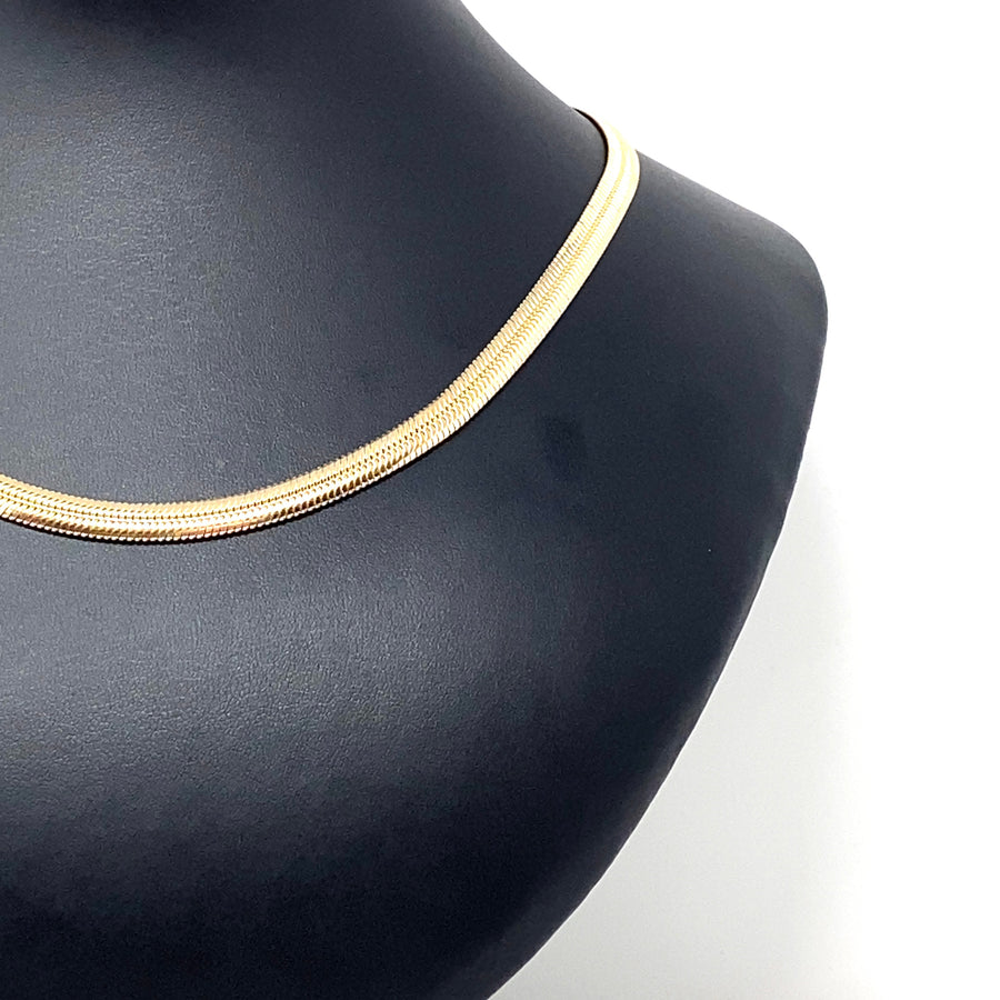 9ct Yellow Gold Flat Necklace (16")