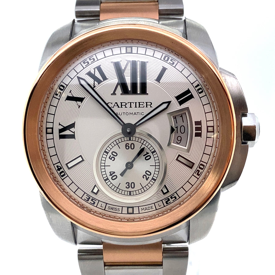 Pre-Owned Stainless Steel and Rose Gold Cartier Calibre Watch (Gents)
