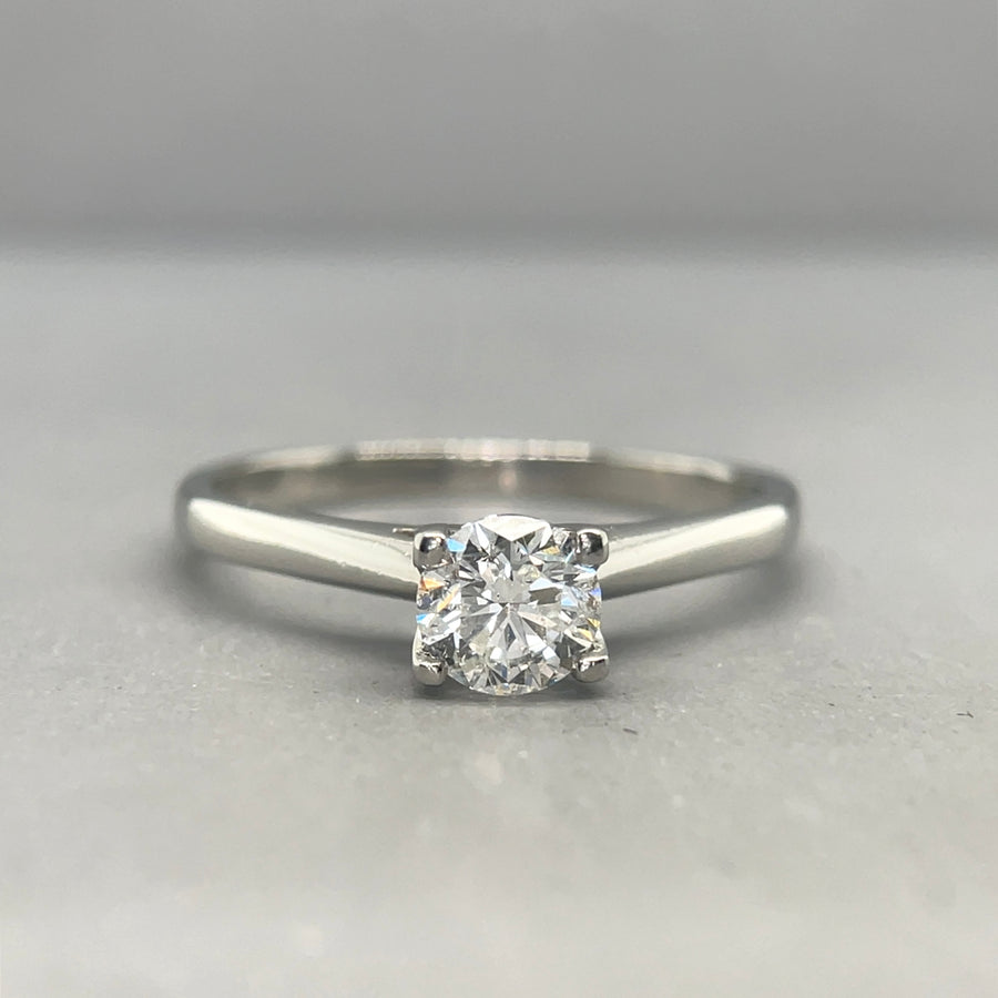 Platinum Single Stone Diamond Ring (c. 0.65ct) - Size Q 1/2