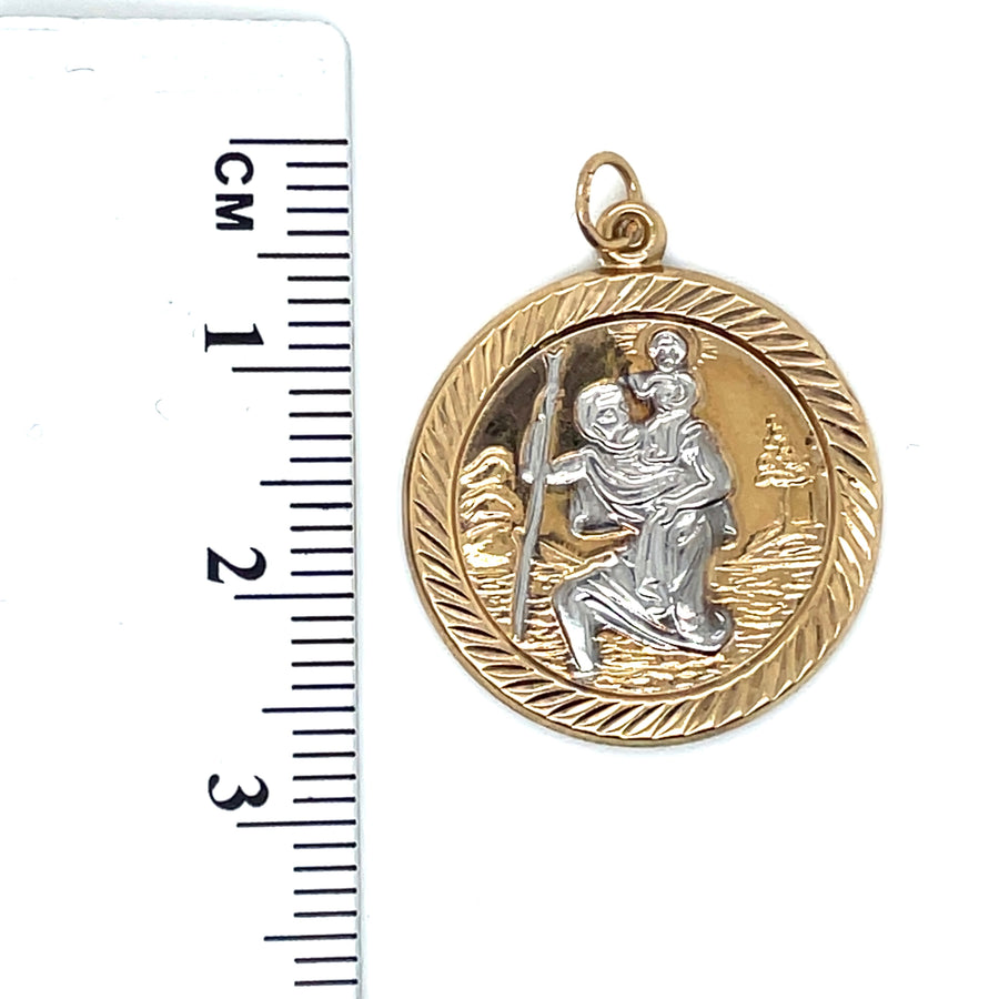 9ct Bi-Colour St Christopher Pendant