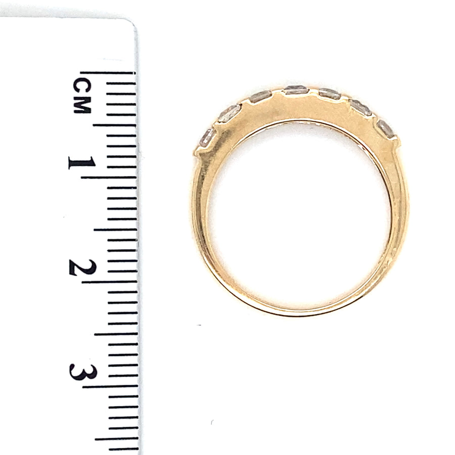 14ct Yellow Gold Cubic Zirconia Set Band Ring - Size O