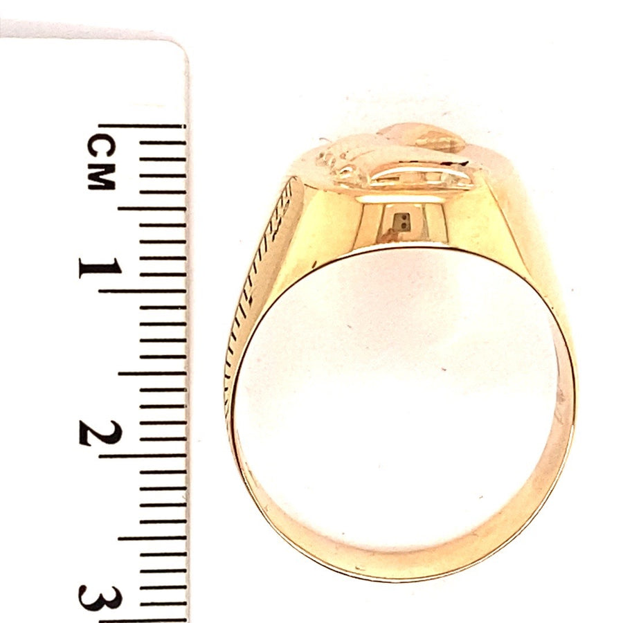 18ct Yellow Gold Pharaoh Signet Ring - Size T