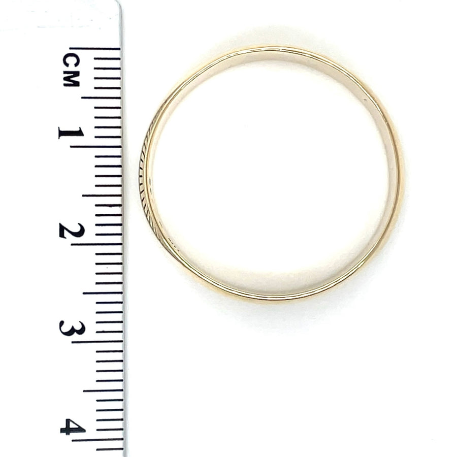 9ct Yellow Gold Band Ring - Size Z + 5