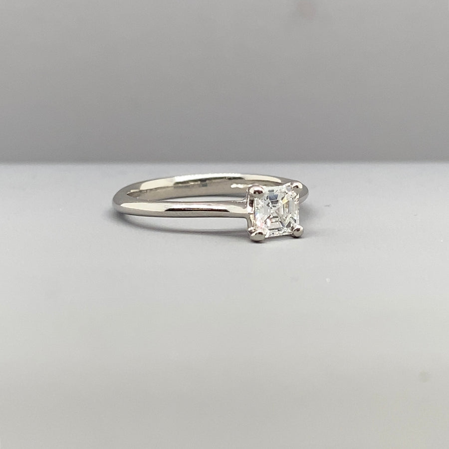 Platinum Single Stone Diamond Ring (c. 0.50ct) - Size J 1/2