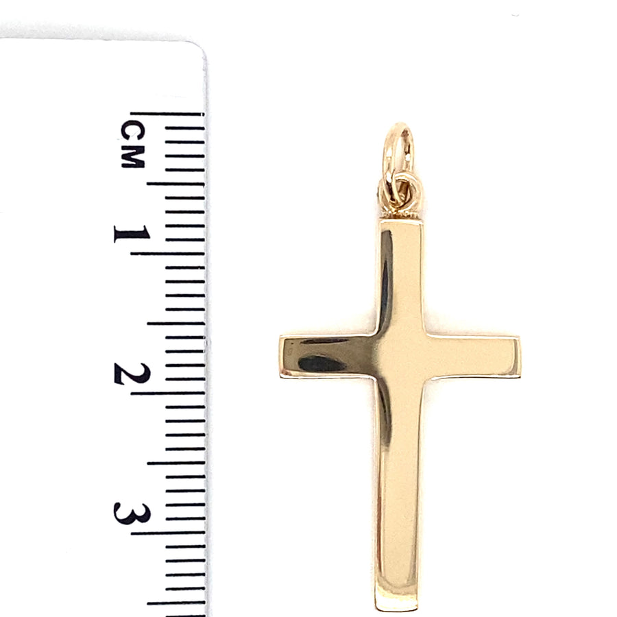 9ct Yellow Gold Chunky Cross Pendant