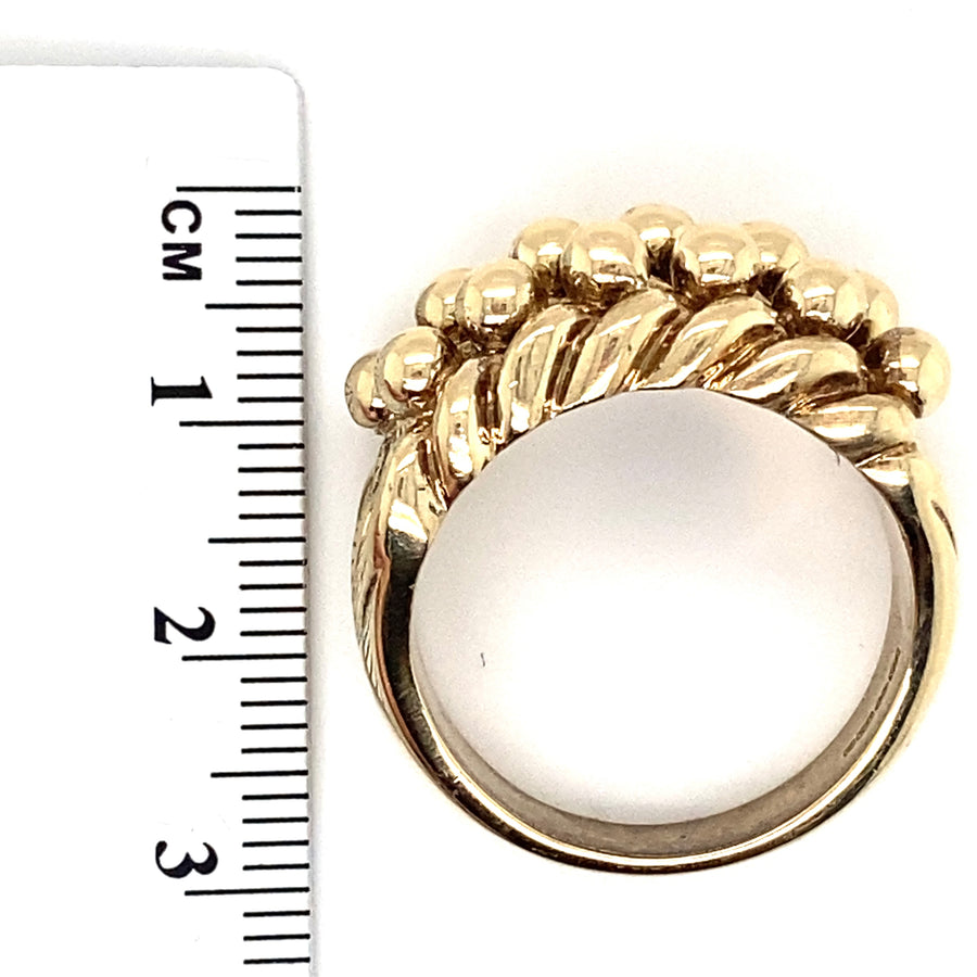 9ct Yellow Gold Keeper Style Ring - Size V