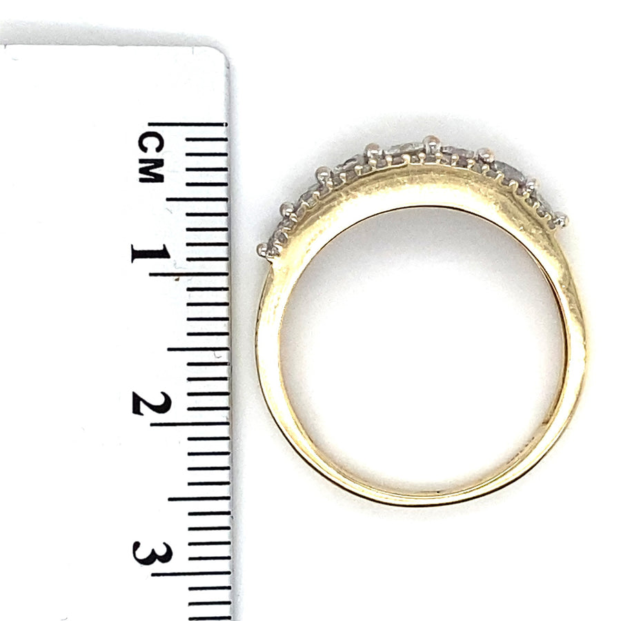 9ct Yellow Gold Diamond Ring (c. 0.90ct) - Size R 1/2