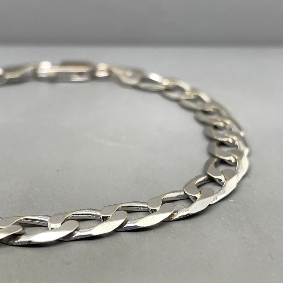 9ct White Gold Curb Bracelet