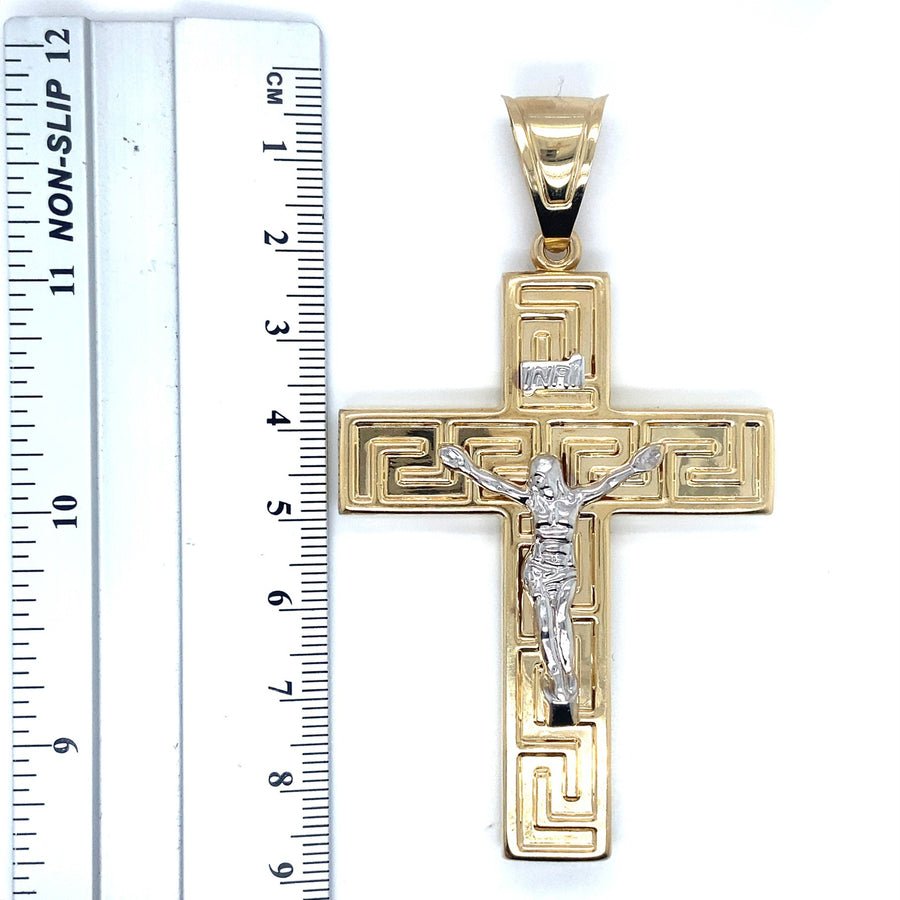 14ct Bi-Colour Crucifix Pendant