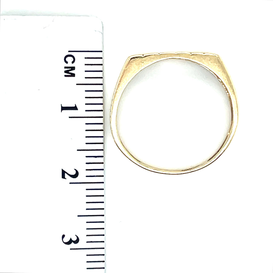 9ct Yellow Gold Sister Ring - Size M 1/2