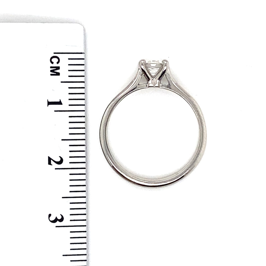 Platinum Single Stone Diamond Ring (c. 0.50ct) - Size J 1/2