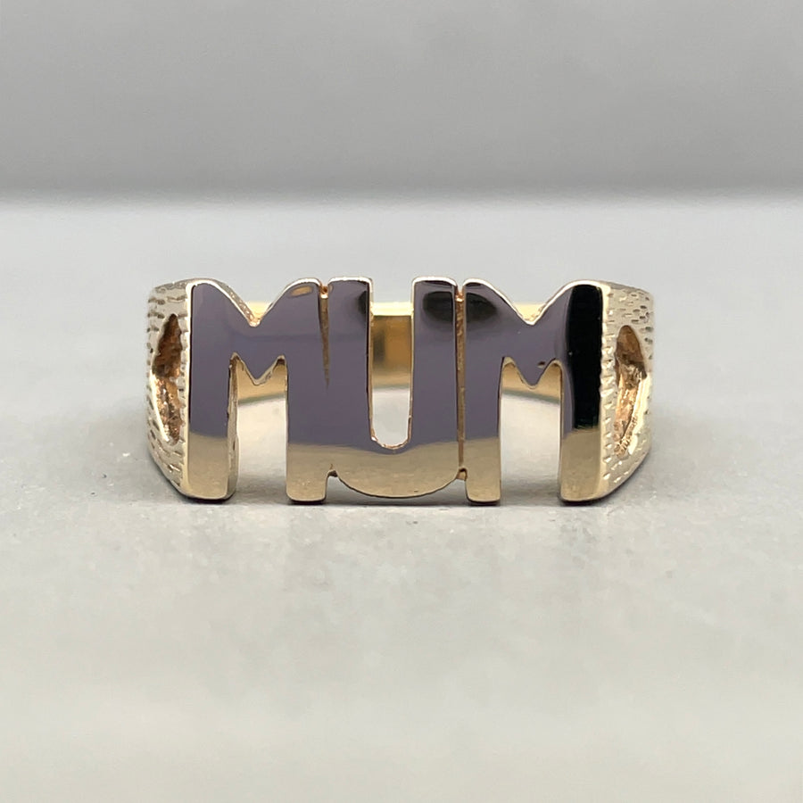 9ct Yellow Gold Mum Ring - Size M