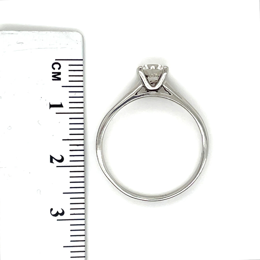 Platinum Single Stone Diamond Ring (c. 0.65ct) - Size Q 1/2