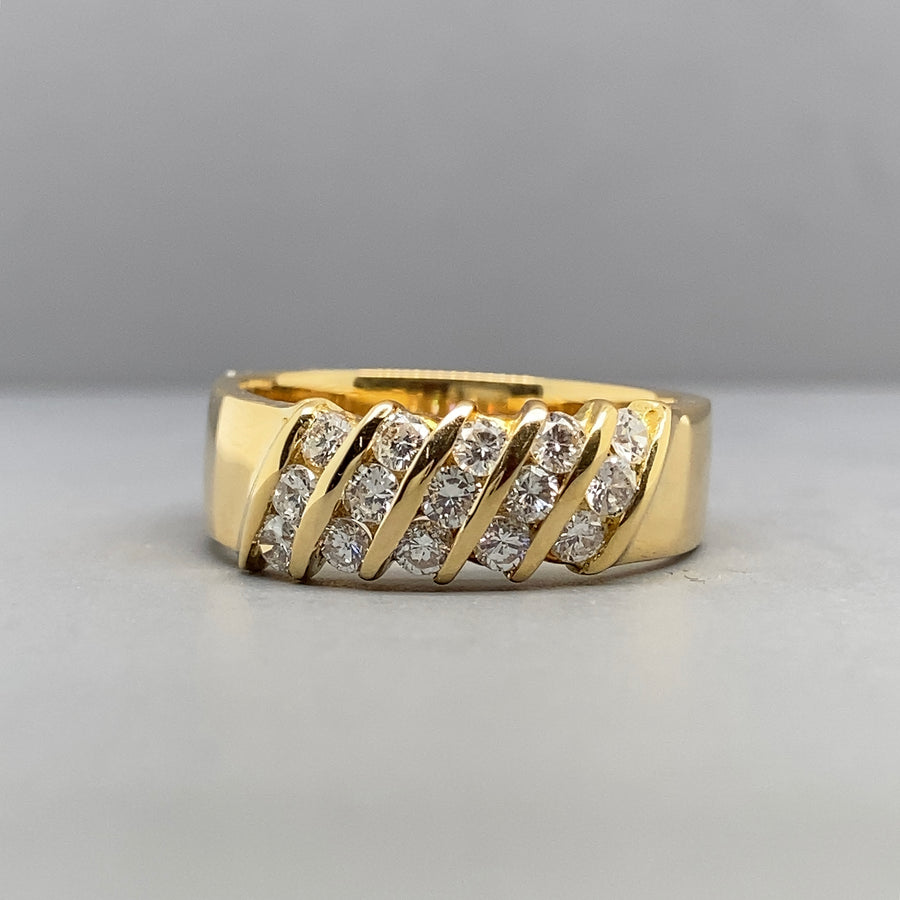 18ct Yellow Gold Diamond Fancy Ring (c. 0.60ct) - Size N 1/2